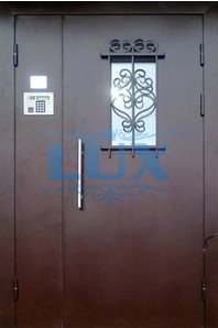 двустворчатая дверь с электромагнитным замком отделка порошковое напыление